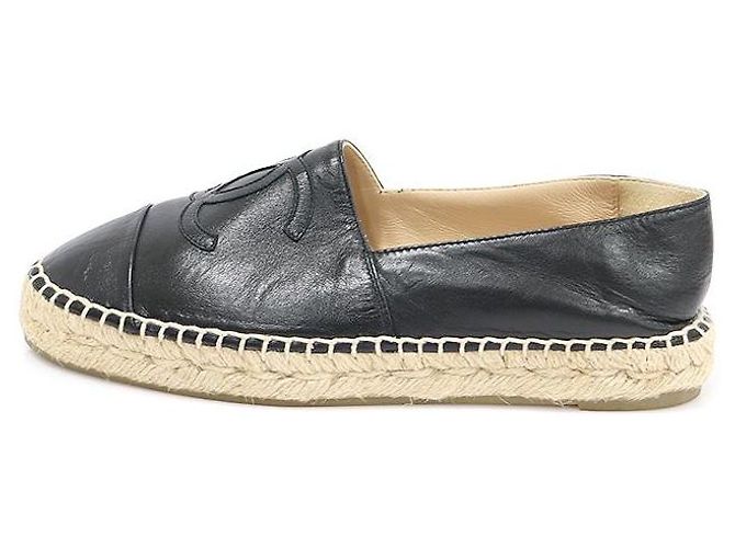 Chanel Espadrilles in pelle di agnello nera da donna slip-on Nero - vista 3