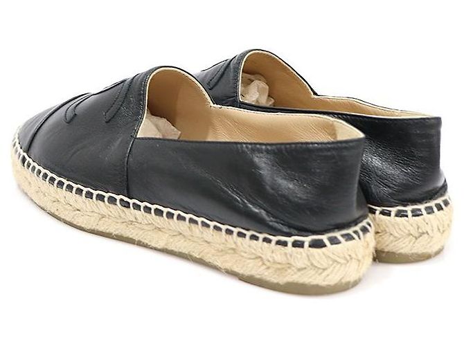 Chanel Espadrilles in pelle di agnello nera da donna slip-on Nero - vista 4