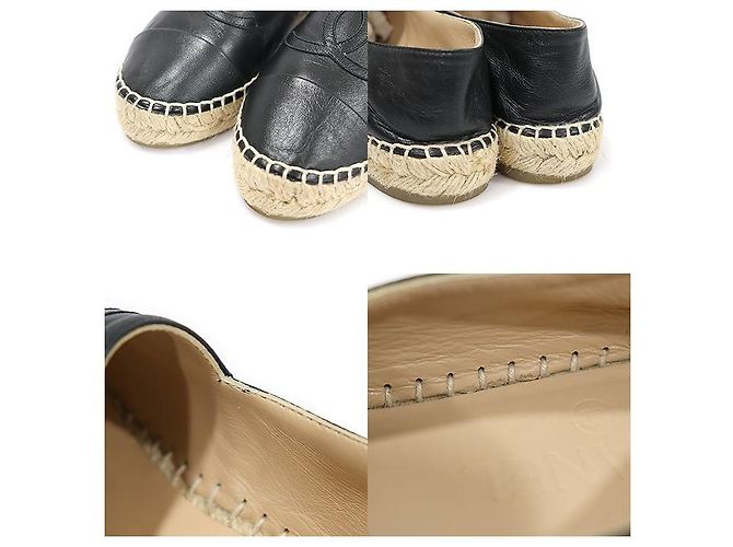 Chanel Espadrilles in pelle di agnello nera da donna slip-on Nero - vista 6