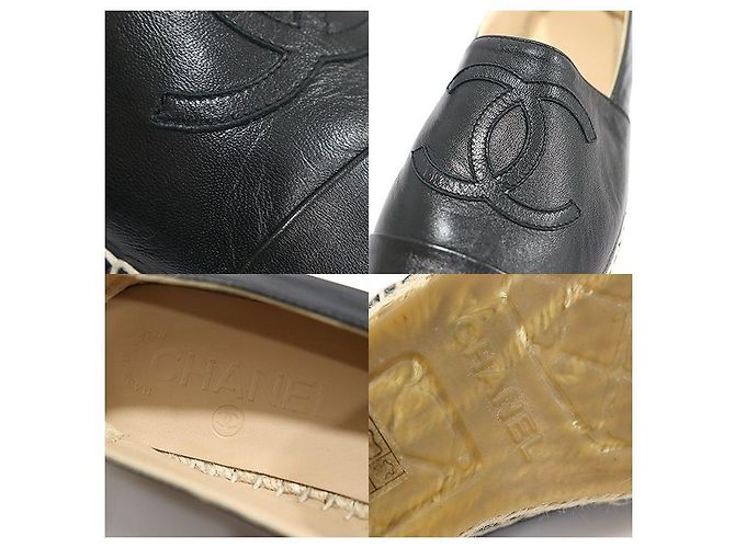 Chanel Espadrilles in pelle di agnello nera da donna slip-on Nero - vista 7