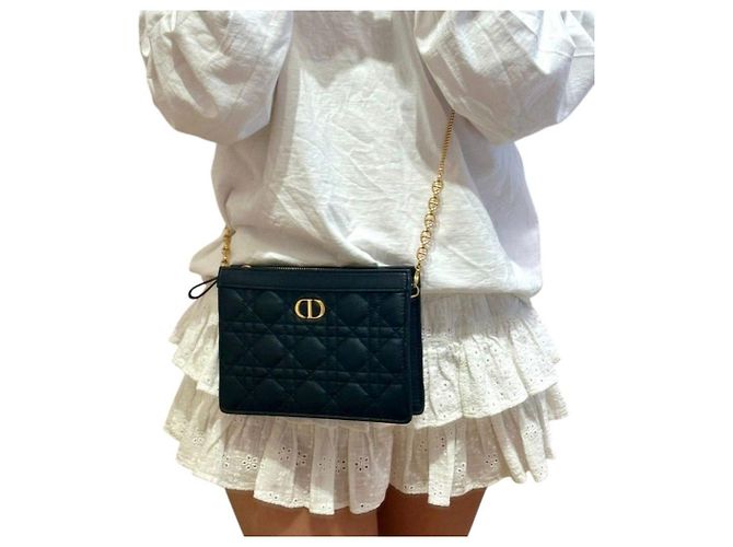 Pochette a tracolla Dior Caro Chain Nero - vista 7