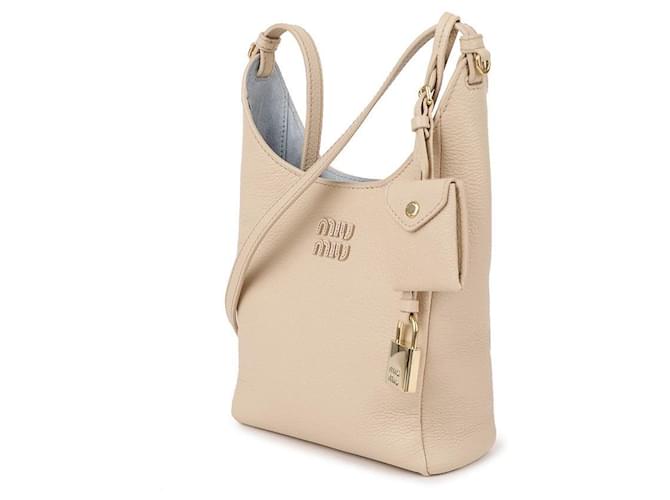 Miu Miu Borsa a secchiello in pelle Bianco - vista 4