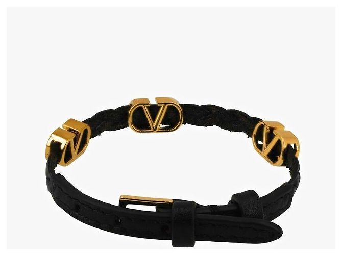 Valentino Bracciale in pelle intrecciata con logo Bunny Multicolore - vista 5