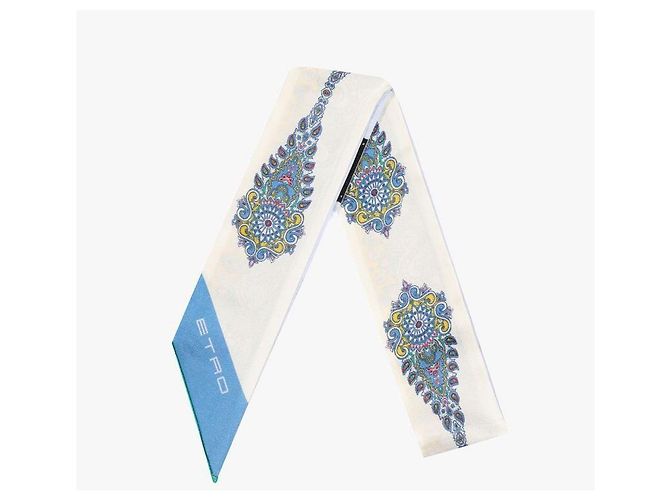 Etro Schmaler Seidenschal aus Twill mit Medaillon-Paisley-Muster Mehrfarben - Ansicht 7