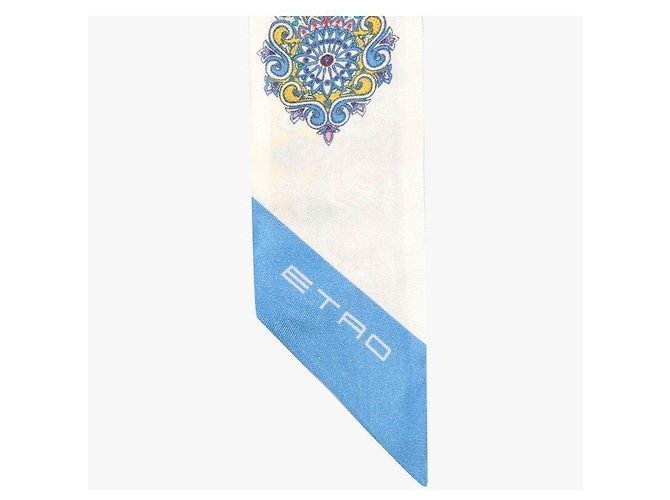 Etro Schmaler Seidenschal aus Twill mit Medaillon-Paisley-Muster Mehrfarben - Ansicht 8
