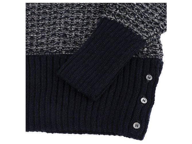 Thom Browne Crew Neck Strickpullover mit Ziernaht an den Ärmeln Blau - Ansicht 7