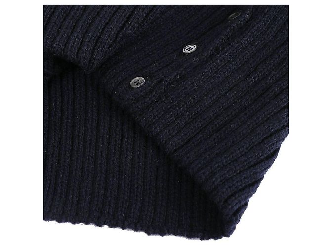 Thom Browne Crew Neck Strickpullover mit Ziernaht an den Ärmeln Blau - Ansicht 8
