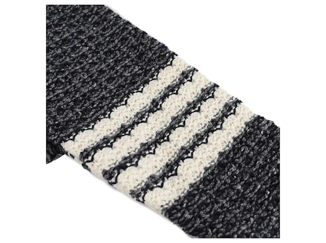 Thom Browne Crew Neck Strickpullover mit Ziernaht an den Ärmeln Blau - Ansicht 9