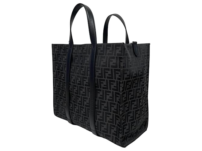 Fendi Borsa Shopper e Borsa a Spalla FF Jacquard Nero - vista 3