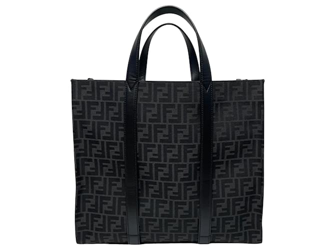 Fendi Borsa Shopper e Borsa a Spalla FF Jacquard Nero - vista 4