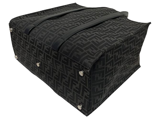 Fendi Borsa Shopper e Borsa a Spalla FF Jacquard Nero - vista 6