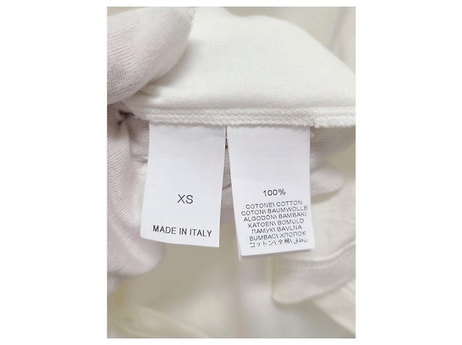 Brunello Cucinelli Weißes Kurzarm-T-Shirt aus Leder mit Rundtasche - Ansicht 5