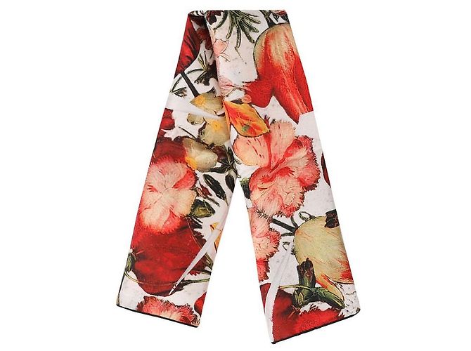 Alexander Mcqueen Floral Skull Schal Weiß - Ansicht 4