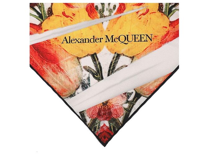 Alexander Mcqueen Floral Skull Schal Weiß - Ansicht 8