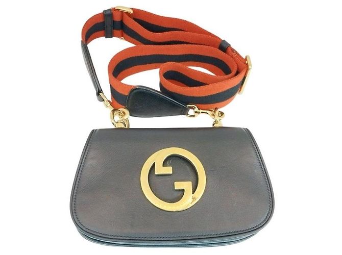 Gucci Mini borsa a tracolla e crossbody Blondie in pelle nera con GG intrecciato Nero - vista 2