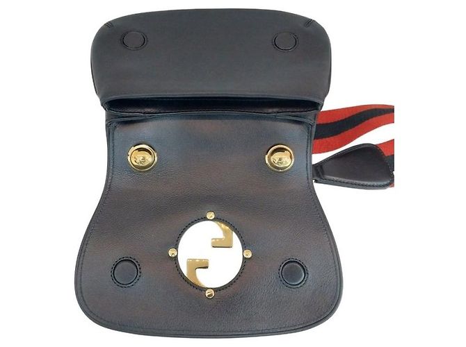 Gucci Mini borsa a tracolla e crossbody Blondie in pelle nera con GG intrecciato Nero - vista 3