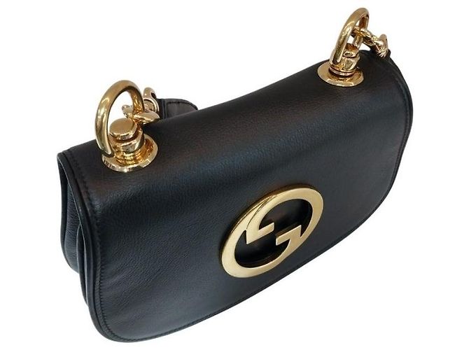 Gucci Mini borsa a tracolla e crossbody Blondie in pelle nera con GG intrecciato Nero - vista 5