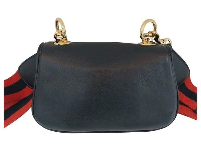 Gucci Mini borsa a tracolla e crossbody Blondie in pelle nera con GG intrecciato Nero - vista 9