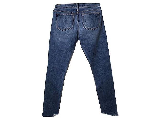 Rag & Bone Skinny Jeans aus blauem Denim mit asymmetrischem Schnitt - Ansicht 2