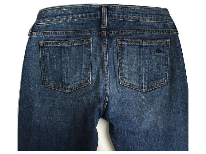 Rag & Bone Skinny Jeans aus blauem Denim mit asymmetrischem Schnitt - Ansicht 4