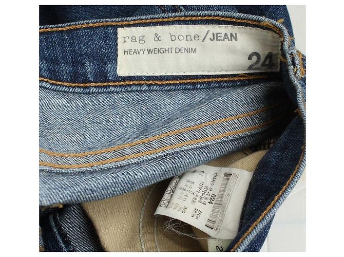 Rag & Bone Skinny Jeans aus blauem Denim mit asymmetrischem Schnitt - Ansicht 5