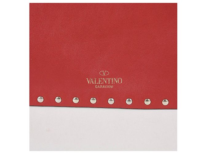 Valentino Clutch Rockstud in pelle rossa Rosso - vista 5