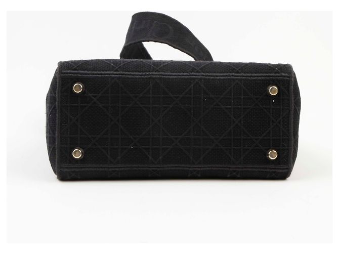 Dior Borsa a tracolla Lady Di Lite con ricamo Cannage nero Medium - vista 4