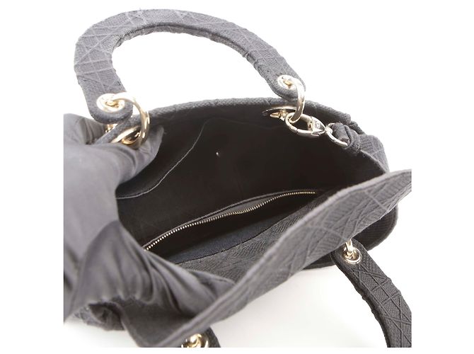 Dior Borsa a tracolla Lady Di Lite con ricamo Cannage nero Medium - vista 5
