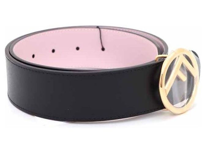 Fendi Reversibler Gürtel mit rundem goldener Logo-Schnalle Schwarz - Ansicht 2