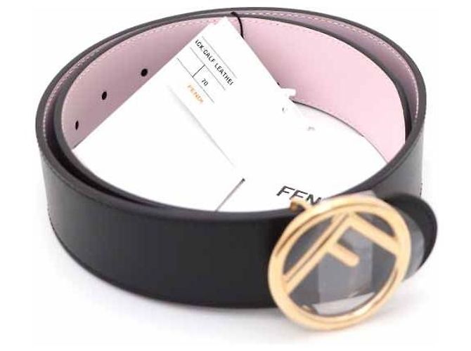 Fendi Reversibler Gürtel mit rundem goldener Logo-Schnalle Schwarz - Ansicht 4