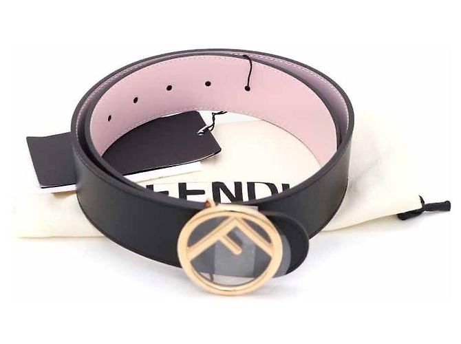 Fendi Reversibler Gürtel mit rundem goldener Logo-Schnalle Schwarz - Ansicht 6