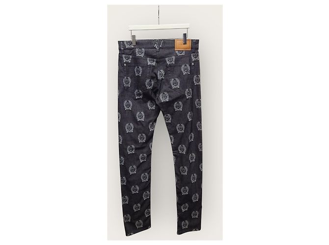 Versace Pantaloni in denim nero con logo Medusa multi-lettering - vista 4