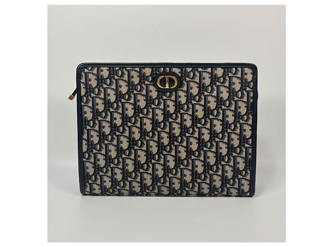 Dior Pochette Montaigne in jacquard obliquo blu - Ansicht 3