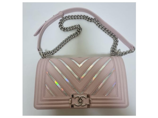 Chanel Borsa Boy Chevron Argento Serie Borsa a Spalla Medium - vista 2