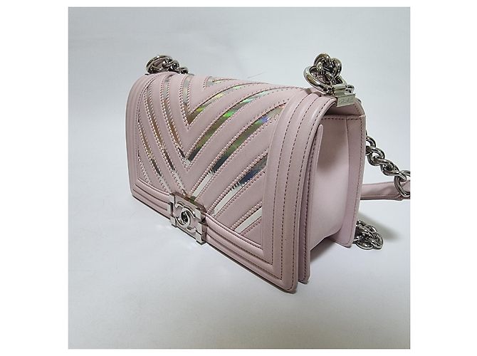 Chanel Borsa Boy Chevron Argento Serie Borsa a Spalla Medium - vista 4