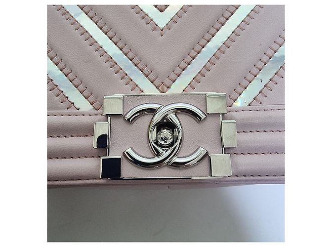 Chanel Borsa Boy Chevron Argento Serie Borsa a Spalla Medium - vista 7