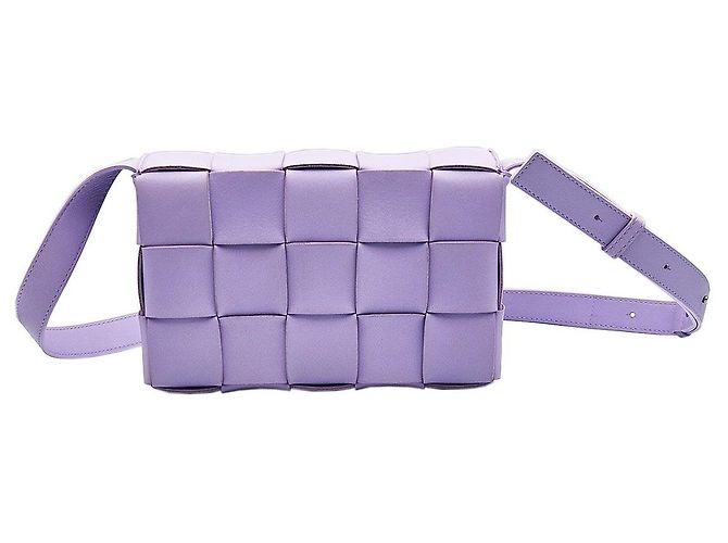 Bottega Veneta Borsa a tracolla Cassette in intreccio Intrecciato viola Porpora - vista 5