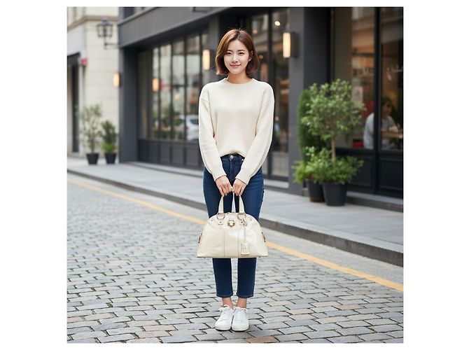 Saint Laurent Borsa Tote Muse Gold Metallic Leather PM Ivory Bianco - vista 9