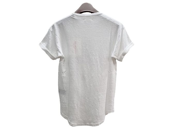 Isabel Marant Etual KOLDI Leinen T-Shirt mit silbernem Logo Weiß - Ansicht 11
