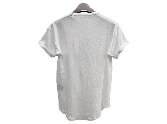 Isabel Marant Etual KOLDI Leinen T-Shirt mit silbernem Logo Weiß - Ansicht 3