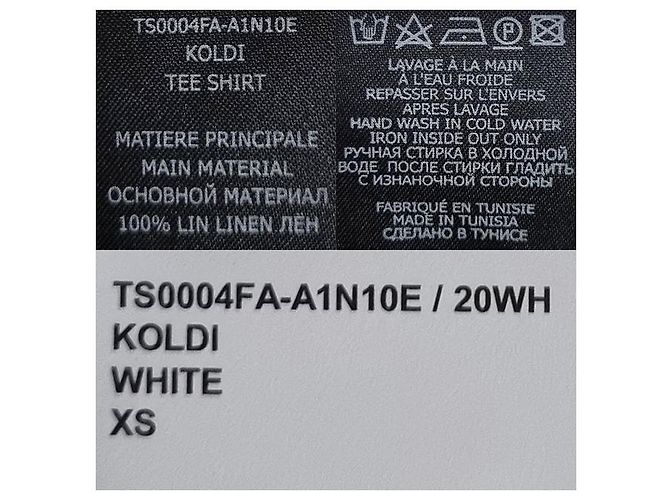 Isabel Marant Etual KOLDI Leinen T-Shirt mit silbernem Logo Weiß - Ansicht 6
