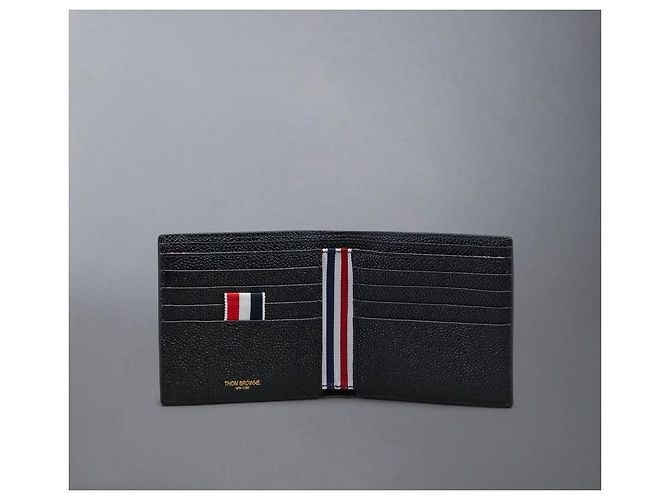 Cartera de cuero Thom Browne Beige Canvas Blanco - vista 4