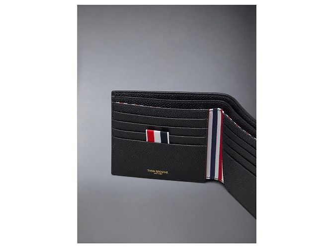 Cartera de cuero Thom Browne Beige Canvas Blanco - vista 5