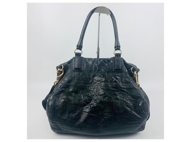 Borsa a tracolla grande nera stropicciata Givenchy Nero - vista 2