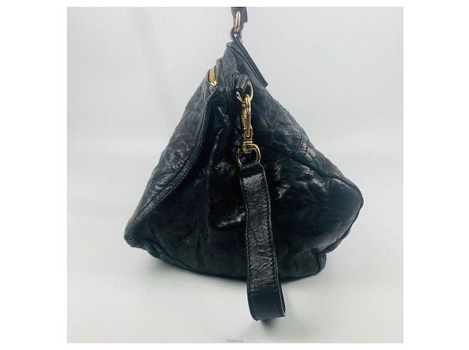 Borsa a tracolla grande nera stropicciata Givenchy Nero - vista 3