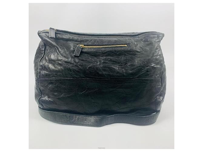 Borsa a tracolla grande nera stropicciata Givenchy Nero - vista 4
