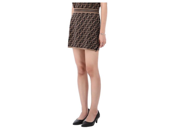 Fendi Strickrock mit FF-Logo Erwachsenengröße AEYD Mehrfarben - Ansicht 3