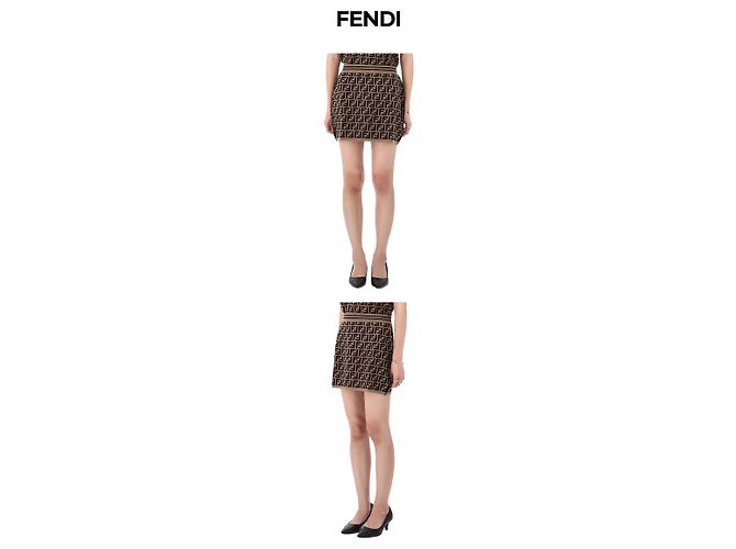 Fendi Strickrock mit FF-Logo Erwachsenengröße AEYD Mehrfarben - Ansicht 5
