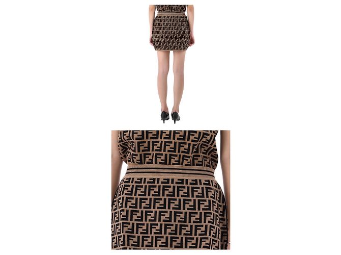 Fendi Strickrock mit FF-Logo Erwachsenengröße AEYD Mehrfarben - Ansicht 6