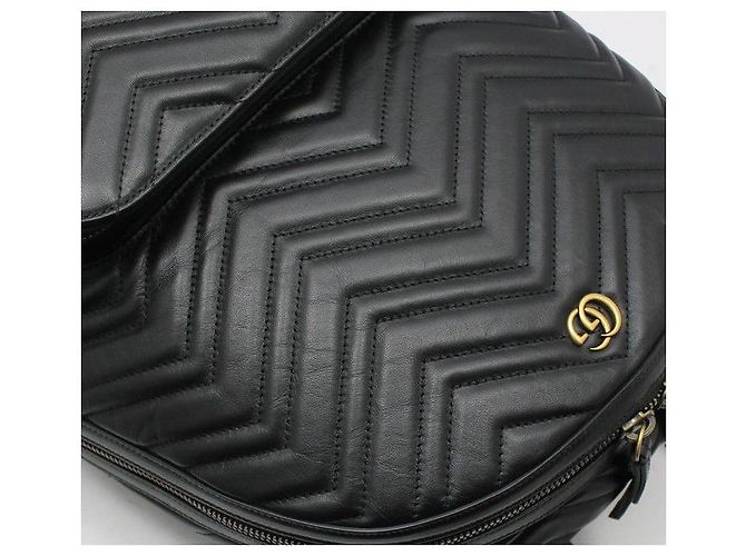 Gucci Zaino Black Matelassé Chevron Marmont Nero - vista 4